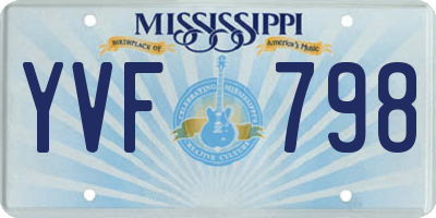 MS license plate YVF798