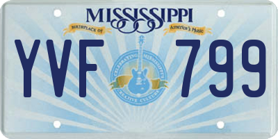 MS license plate YVF799