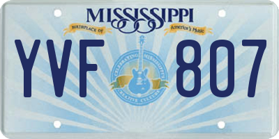 MS license plate YVF807