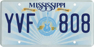 MS license plate YVF808