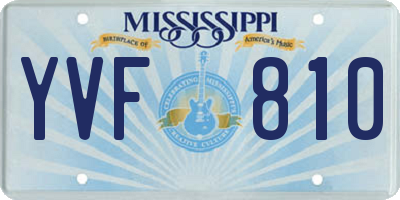 MS license plate YVF810