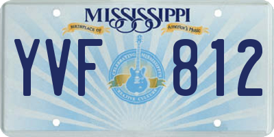 MS license plate YVF812