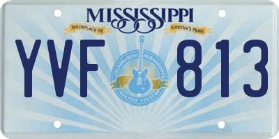 MS license plate YVF813