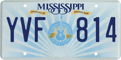MS license plate YVF814