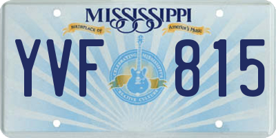 MS license plate YVF815