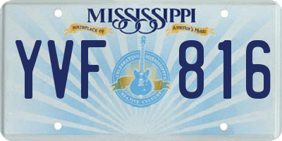 MS license plate YVF816