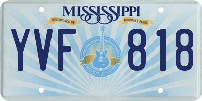 MS license plate YVF818