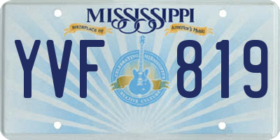 MS license plate YVF819