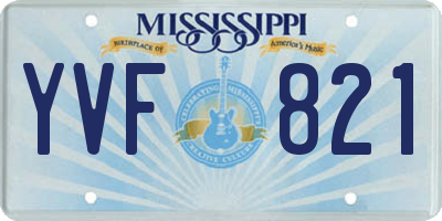 MS license plate YVF821