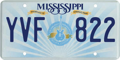 MS license plate YVF822