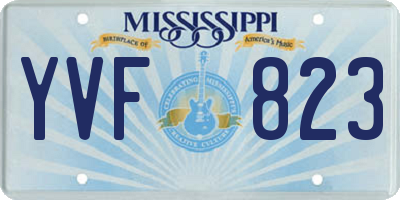 MS license plate YVF823