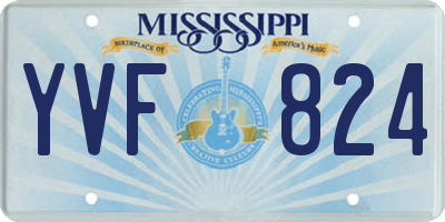 MS license plate YVF824