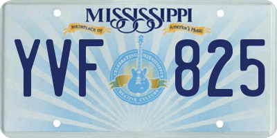 MS license plate YVF825