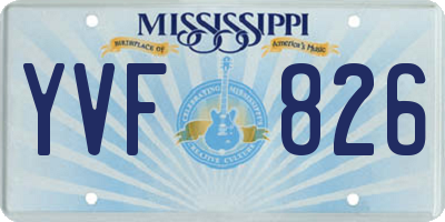 MS license plate YVF826