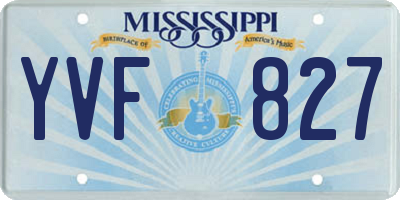 MS license plate YVF827
