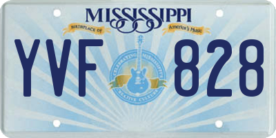 MS license plate YVF828