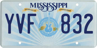 MS license plate YVF832