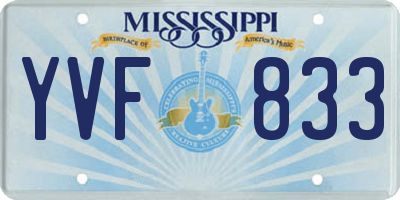 MS license plate YVF833