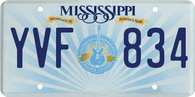 MS license plate YVF834