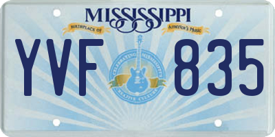 MS license plate YVF835