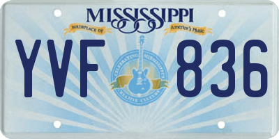 MS license plate YVF836