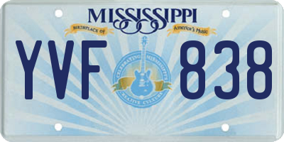 MS license plate YVF838