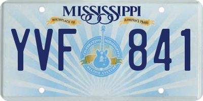 MS license plate YVF841