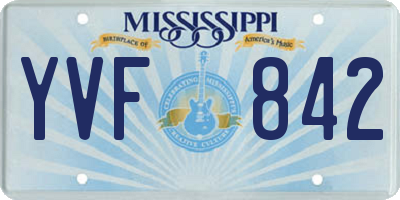 MS license plate YVF842