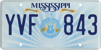 MS license plate YVF843