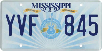 MS license plate YVF845