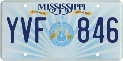 MS license plate YVF846