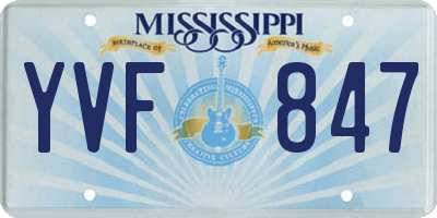 MS license plate YVF847