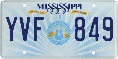 MS license plate YVF849
