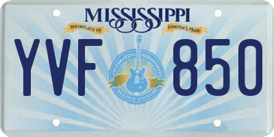 MS license plate YVF850