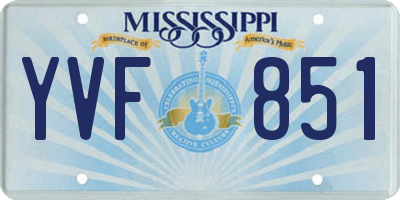 MS license plate YVF851