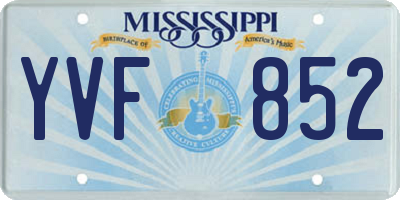 MS license plate YVF852