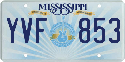 MS license plate YVF853
