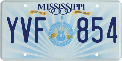 MS license plate YVF854