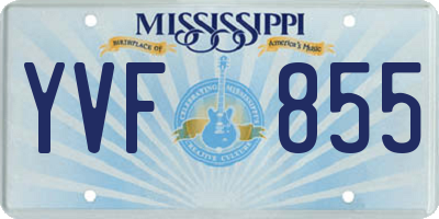 MS license plate YVF855