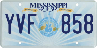 MS license plate YVF858