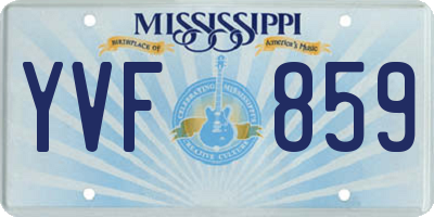 MS license plate YVF859
