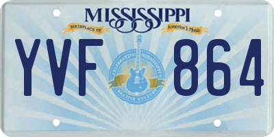 MS license plate YVF864