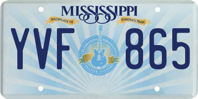 MS license plate YVF865