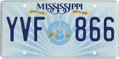 MS license plate YVF866