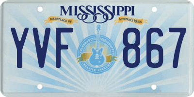 MS license plate YVF867