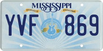 MS license plate YVF869