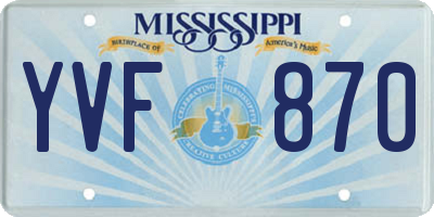 MS license plate YVF870