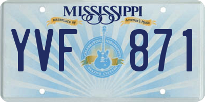 MS license plate YVF871