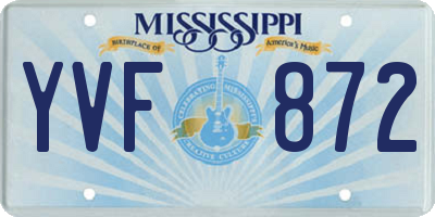 MS license plate YVF872