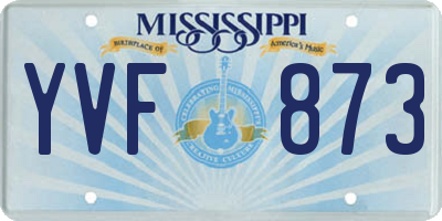 MS license plate YVF873
